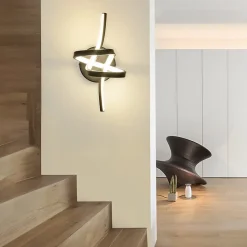 NETTLIFE Applique murale LED Noir Intérieur 7W Blanc chaud 3000K Escalier Moderne Aluminium