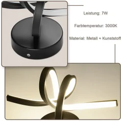 NETTLIFE Applique murale LED Noir Intérieur 7W Blanc chaud 3000K Escalier Moderne Aluminium