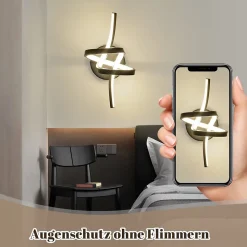 NETTLIFE Applique murale LED Noir Intérieur 7W Blanc chaud 3000K Escalier Moderne Aluminium