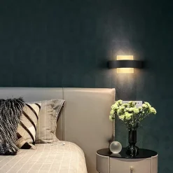 NETTLIFE Applique Murale LED Intérieur Couloir 23,5cm - Lampe de Lit Acrylique Blanc Chaud 3000K 7W