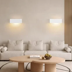 NETTLIFE Applique murale d'intérieur en plâtre blanc G9 moderne pour couloir, escalier, haut et bas