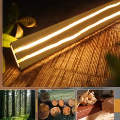 Nettlife Applique Murale LED Bois Intérieur 80cm - Lampe Salon 13W Blanc Chaud 3000K, Design Moderne