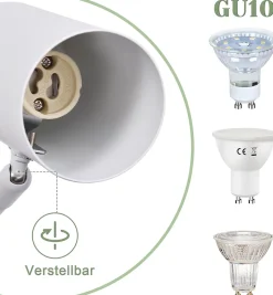 NETTLIFE Applique murale d'intérieur GU10 - lampe de chambre à coucher spot mural appliques murales moderne blanc sans ampoule