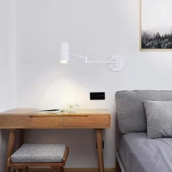 NETTLIFE Applique murale d'intérieur GU10 - lampe de chambre à coucher spot mural appliques murales moderne blanc sans ampoule