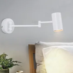 NETTLIFE Applique murale d'intérieur GU10 - lampe de chambre à coucher spot mural appliques murales moderne blanc sans ampoule