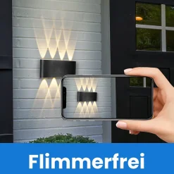 NETTLIFE Applique murale LED pour intérieur : lot de 2 appliques murales extérieures noires haut vers le bas 7 W IP65
