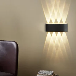 NETTLIFE Applique murale LED pour intérieur : lot de 2 appliques murales extérieures noires haut vers le bas 7 W IP65