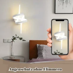 NETTLIFE Applique murale LED Noir Intérieur 7W Blanc chaud 3000K Escalier Moderne Aluminium