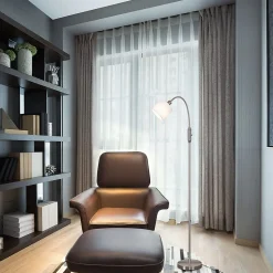 NETTLIFE Lampadaire 1 flamme Salon Liseuse - E14 Vintage Rotation Abat-jour Boho Industriel Lampe sur pied Couloir Chambre