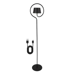 NETTLIFE lampadaire LED dimmable 120cm pour salon. Solaire extérieur avec batterie rechargeable USB-C. Sans fil, hauteur réglable.