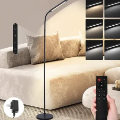 NETTLIFE Lampadaire LED Salon Dimmable Noir Lampadaire 11w 360 Flexible Canapé