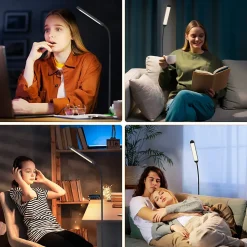 NETTLIFE Lampadaire LED Salon Dimmable Noir Lampadaire 11w 360 Flexible Canapé