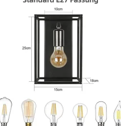 NETTLIFE Lampadaire LED salon 10W, noir, touch control, col de cygne