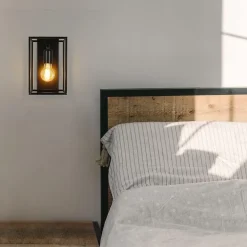 NETTLIFE Lampadaire LED salon 10W, noir, touch control, col de cygne