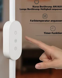 NETTLIFE Lampadaire LED Salon dimmable- 158CM Moderne réglables Lampadaire tactile 9W avec minuterie & fonction mémoire