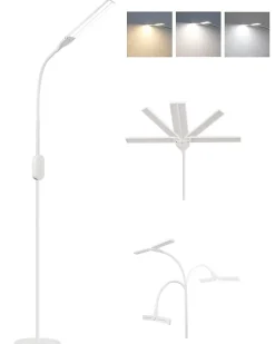 NETTLIFE Lampadaire LED Salon dimmable- 158CM Moderne réglables Lampadaire tactile 9W avec minuterie & fonction mémoire