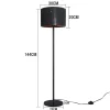 NETTLIFE Lampadaire salon moderne - 40W E27, noir or, tissu, design étoile, 144cm