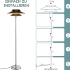NETTLIFE Lampadaire Salon Noir Moderne E27 1 flamme avec interrupteur à pied Vintage Métal Design Industriel Hauteur 145CM