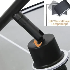 NETTLIFE Lampadaire salon noir, tissu, E27 max 40W, 166cm, sans ampoule