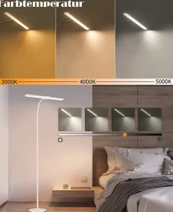 NETTLIFE Lampadaire vintage salon, bois, métal noir, E27, 151cm