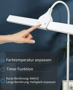 NETTLIFE Lampadaire vintage salon, bois, métal noir, E27, 151cm