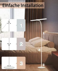 NETTLIFE Lampadaire vintage salon, bois, métal noir, E27, 151cm