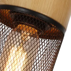 NETTLIFE Lampe à suspendre Vintage Bois veiné Table à manger Noir Industriel E27 25W Suspension