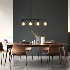 NETTLIFE Lampe à suspension noire rétro E27 métal industriel