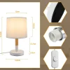 NETTLIFE Lampe de chevet Set de 2 lampes de table Salon - en bois E27 Douille Bedside Lamp Chambre à coucher Blanc