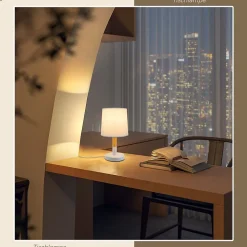 NETTLIFE Lampe de chevet Set de 2 lampes de table Salon - en bois E27 Douille Bedside Lamp Chambre à coucher Blanc