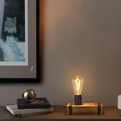 Nettlife Lampe de chevet vintage E27, modèle industriel 20cm, prise intégrée, sans ampoule