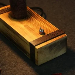 Nettlife Lampe de chevet vintage E27, modèle industriel 20cm, prise intégrée, sans ampoule