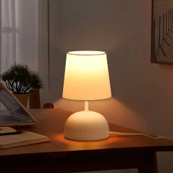 NETTLIFE Lampe de chevet avec câble lampe de table en tissu blanc lit de chambre moderne avec câble sans ampoule