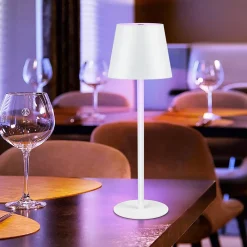 Nettlife Lampe de chevet LED RGB, 2600mAh, rechargeable, tactile, dimmable, blanc, USB