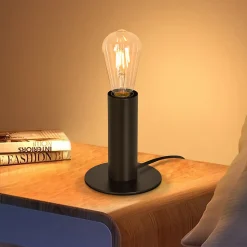 NETTLIFE lampe de chevet lampe de table vintage E27 noir MAX.40W rétro industriel
