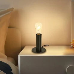 NETTLIFE lampe de chevet lampe de table vintage E27 noir MAX.40W rétro industriel