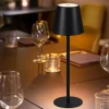 Nettlife Lampe de chevet sans fil, LED 2600mAh, lampe de table extérieur rechargeable, tactile, noire, avec USB