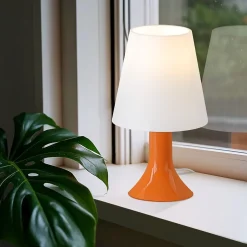 NETTLIFE Lampe de chevet lampe de table de salon avec câble - lampe de table lot de 2 petites lampes E14 orange moderne