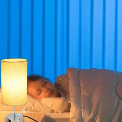 NETTLIFE lampe de chevet tactile dimmable avec fonction de charge lampe de table moderne avec USB E27