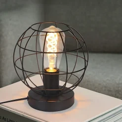 Nettlife Lampe de chevet vintage noir E27, métal industriel, max. 40W, sans ampoule