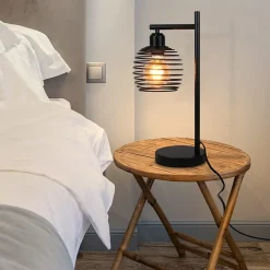 Nettlife Lampe de chevet vintage E27, noir, métal industriel, max. 40W, sans ampoule