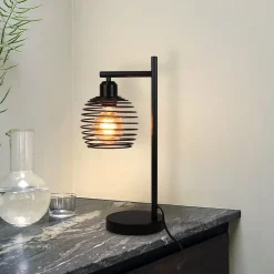 Nettlife Lampe de chevet vintage E27, noir, métal industriel, max. 40W, sans ampoule