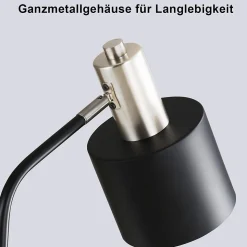 NETTLIFE Lampe de Chevet Vintage Câble E27 Noir Or Lampe de Bureau Lampe de Lecture Pivotante