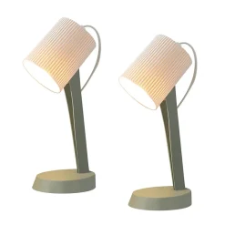NETTLIFE Lampe de chevet lampe de table de salon avec câble lot de 2 petites lampes 37,4 cm vert E14 lampes de table modernes