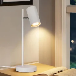 NETTLIFE lampe de chevet chambre lampe de table blanc pivotant 350 GU10 métal bureau