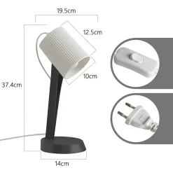 NETTLIFE Lampe de chevet, lampe de table de salon avec câble - lot de 2 petites lampes de table E14 modernes
