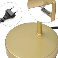 NETTLIFE lampe de chevet lampe de table de salon or pivotante 350 GU10 or en métal bureau