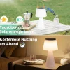 Nettlife lampe de table à batterie solaire sans fil, lampe de table led 3600 mha, rechargeable, tactile, dimmable, lampe blanche