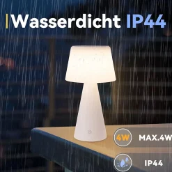 Nettlife lampe de table à batterie solaire sans fil, lampe de table led 3600 mha, rechargeable, tactile, dimmable, lampe blanche