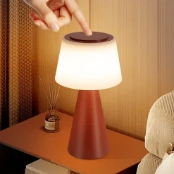 Nettlife lampe de table à piles, lampe de chevet led - 3600mha sans fil, lampe tactile à intensité variable avec batterie